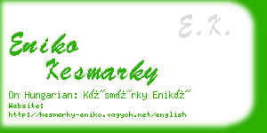 eniko kesmarky business card